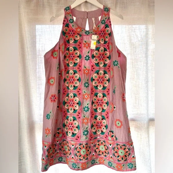 NWT Anthropologie Embroidered Mini Dress - Picture 2 of 6